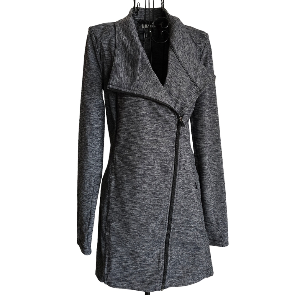 Athleta Intention Marled Gray Long Running Full Z… - image 2